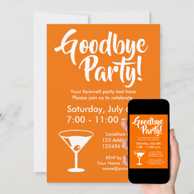 Goodbye farewell going away party invitations | Zazzle