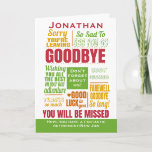 Goodbye Farewell Retirement Typography Card