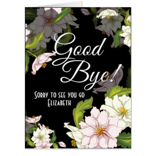 Goodbye Floral Flower Farewell Card