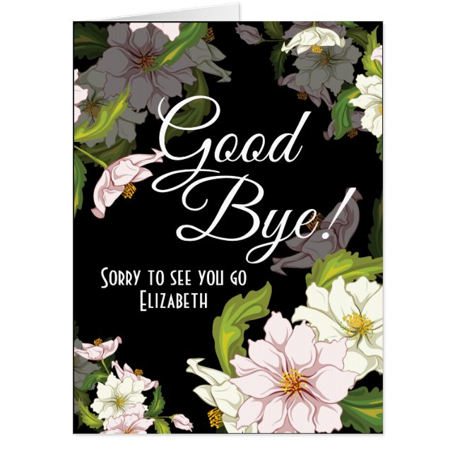 Goodbye Floral Flower Farewell Card (Front)