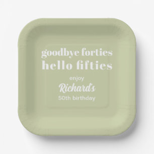 Goodbye Forties Hello Fifties 50th Birthday Party Paper Plates