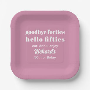 Goodbye Forties Hello Fifties 50th Birthday Party Paper Plates