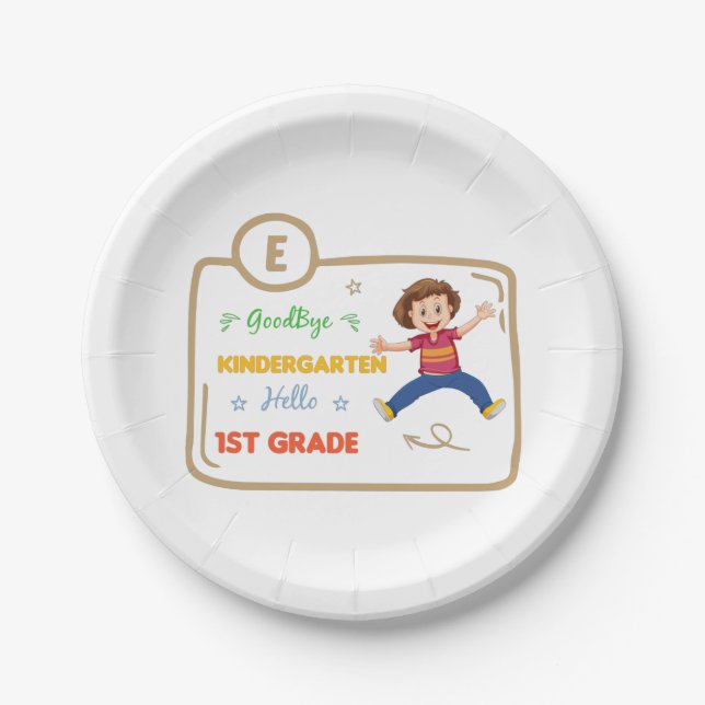 Goodbye Kindergarten Hello 1st Grade 2022 Paper Plates (Front)