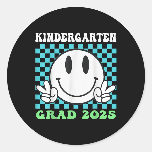 Goodbye Kindergarten Hello 1st Grade 2025 Graduati Classic Round Sticker (Front)