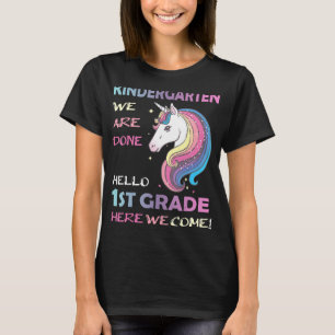 Goodbye Kindergarten Hello 1st grade Unicorn Girls T-Shirt