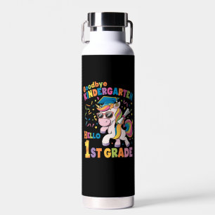 Goodbye Kindergarten Hello 1st Grade Unicorn Water Bottle