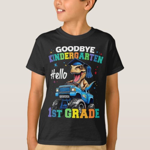 Goodbye Kindergarten Monster Truck Trex Graduation T_Shirt