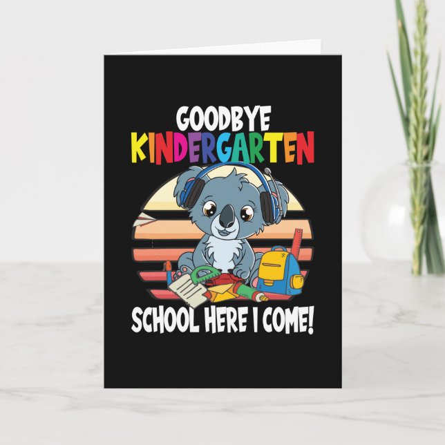 Goodbye Kindergarten School Enrollment Card (Front)