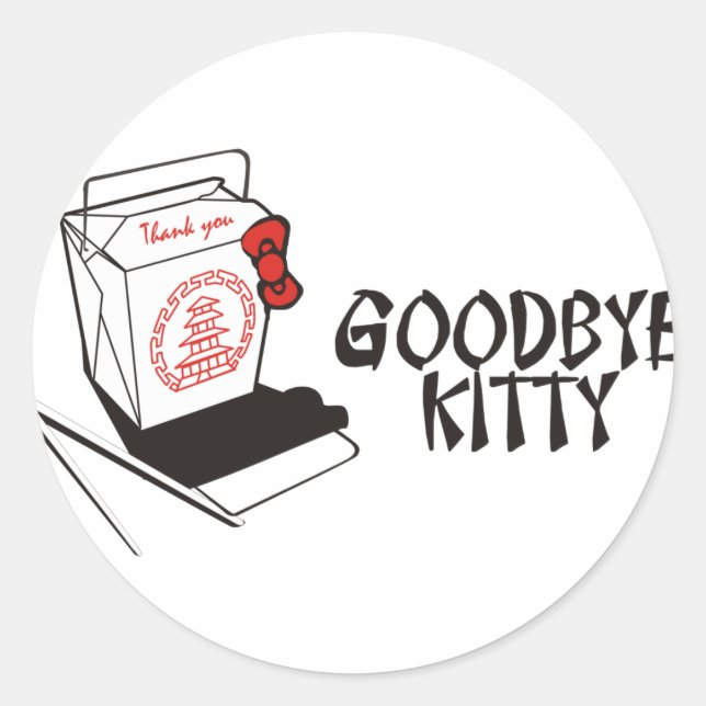 GOODBYE KITTY CLASSIC ROUND STICKER (Front)