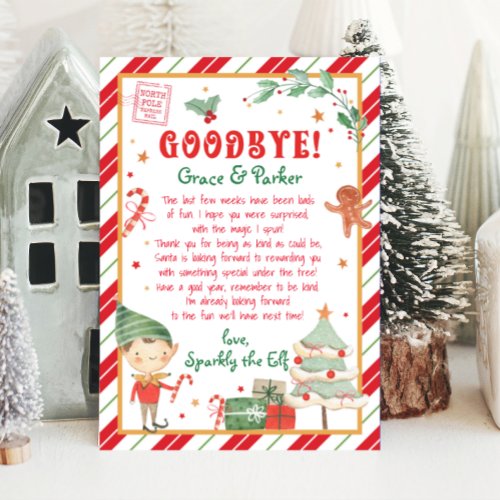 Goodbye Letter from Your Christmas Elf Invitation