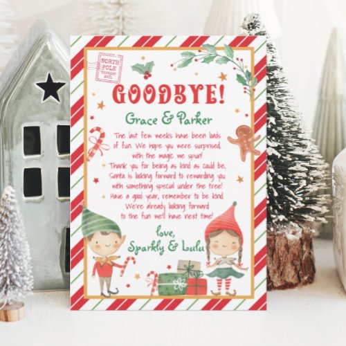 Goodbye Letter from Your Christmas Elves Invitation
