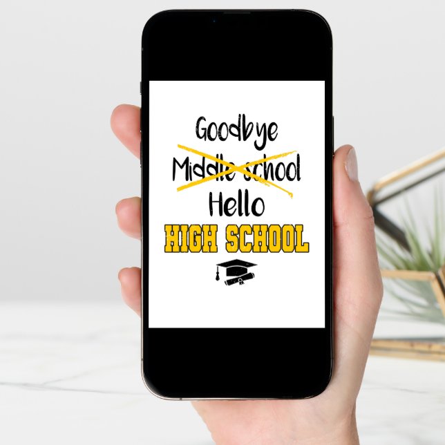 Goodbye Middle School Graduation High School Card (Front Digital)