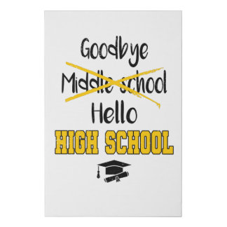 Goodbye Middle School Graduation High School Faux Canvas Print