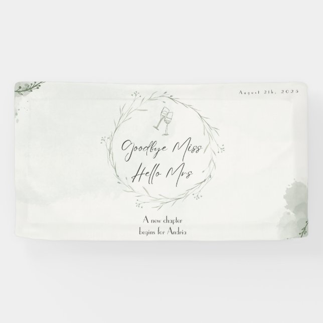 Goodbye Miss, Hello Mrs | Bridal Shower Banner (Horizontal)