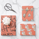 Cute Goodbye Miss Hello Mrs Bridal Shower Wrapping Paper Sheets, Zazzle