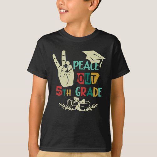 Goodbye Peace Out 5th Grade Graduate Fifth Grader T_Shirt