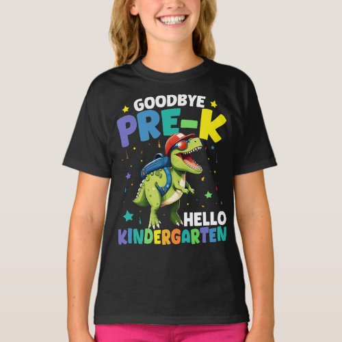  Goodbye Pre_k graduation Dinosaur T rex  T_Shirt