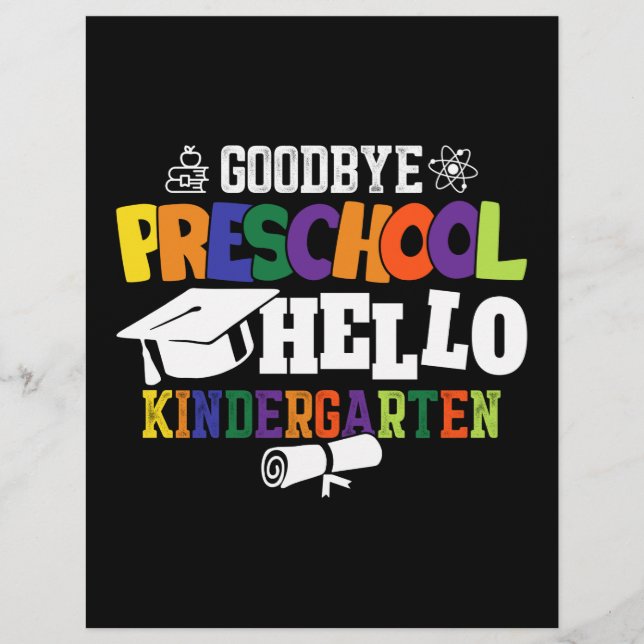 Goodbye Preschool Hello Kindergarten PreK Letterhead (Front)