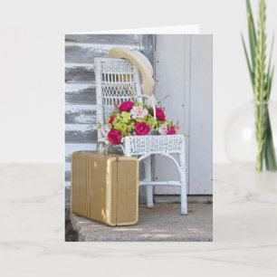 goodbye-retro suitcase and flowers card