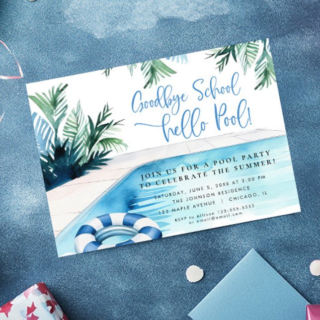 Goodbye school hello pool summer party invitation (Creator Uploaded)