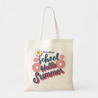 Goodbye School Hello Summer Donut Art Tote Bag