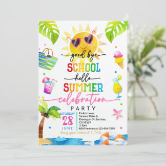 Goodbye School Hello Summer Invitation End of Scho