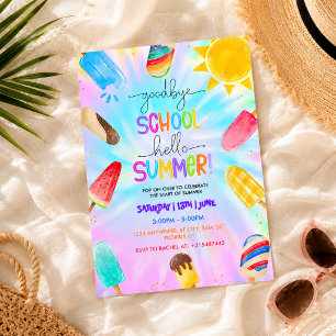Goodbye School Hello Summer Pool Party Invitation