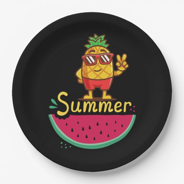  Goodbye School Hello Summer Time  Paper Plates (Front)