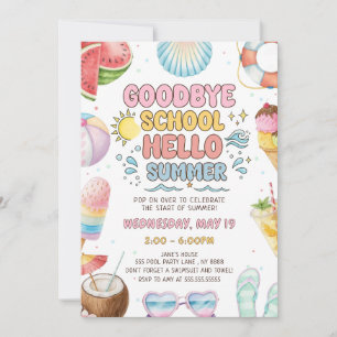 Goodbye School, Start Of Summer Party Invitation