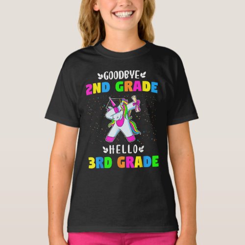 Goodbye Second Grade Hello Third Grade Unicorn T_Shirt