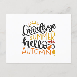 Goodbye summer hello autumn postcard