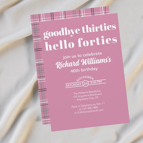 Goodbye Thirtis Hello Forties Modern 40th Birthday