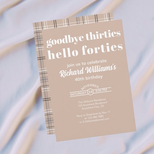 Goodbye Thirtis Hello Forties Modern 40th Birthday