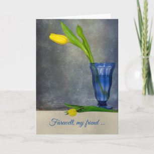 goodbye-yellow tulip in sundae glass card