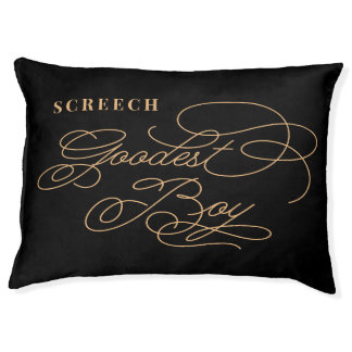 Goodest Boy Funny Classy Chic Black Luxury Dog Pet Bed
