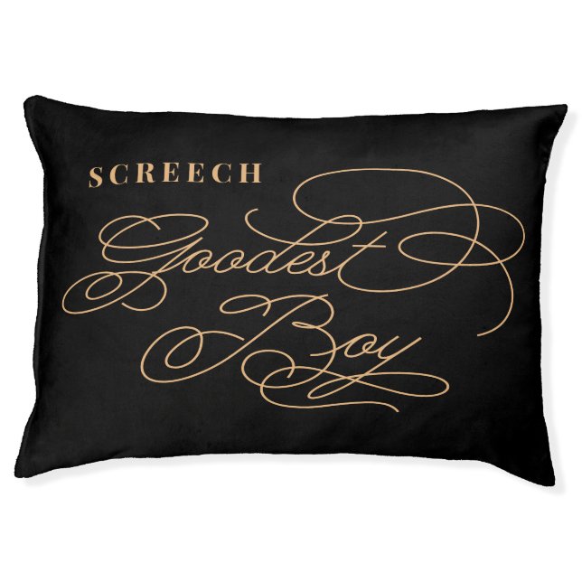 Goodest Boy Funny Classy Chic Black Luxury Dog Pet Bed (Front)