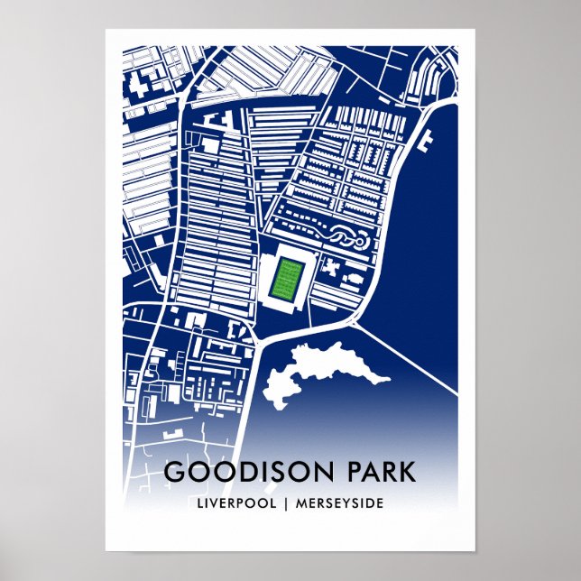 Goodison Park Stadium Map – Home of Everton FC Poster (Front)