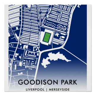 Goodison Park Stadium Map – Home of Everton FC Poster
