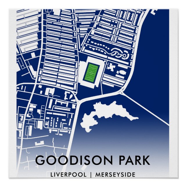 Goodison Park Stadium Map – Home of Everton FC Poster (Front)