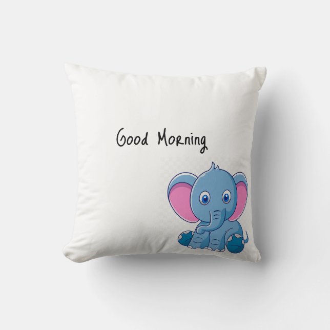GoodMorning Baby elephant pillow (Front)