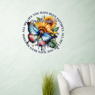 Goodness at God Quote with butterfly and sunflower Wall Decal