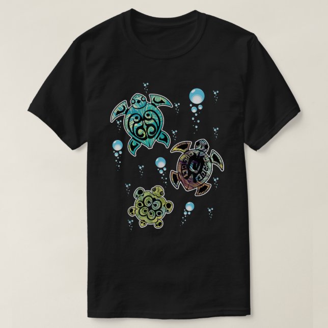 Goodness Cute Tropical Hawaiian Sea Turtles Cute F T-Shirt (Design Front)