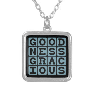 Goodness Gracious, Alliterative Surprise Silver Plated Necklace