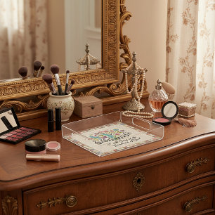 Goodness of God quilted look floral music Acrylic Tray