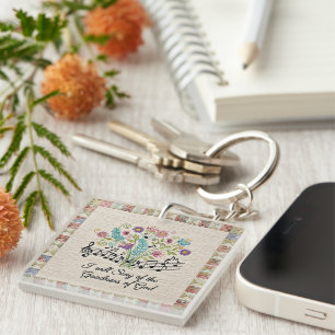 Goodness of God quilted look floral music Keychain