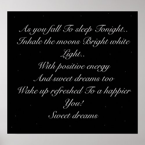 Goodnight poem poster