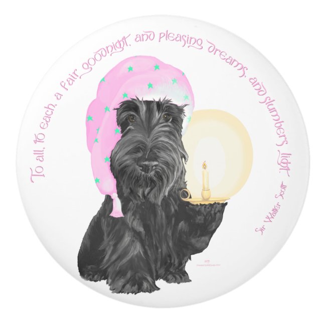 Goodnight Scottie Ceramic Knob (Front)