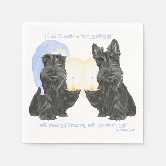 Goodnight Scotties Napkins (Front)