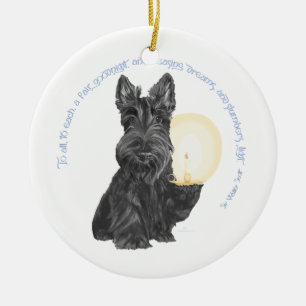 Goodnight Scottish Terrier Ceramic Ornament