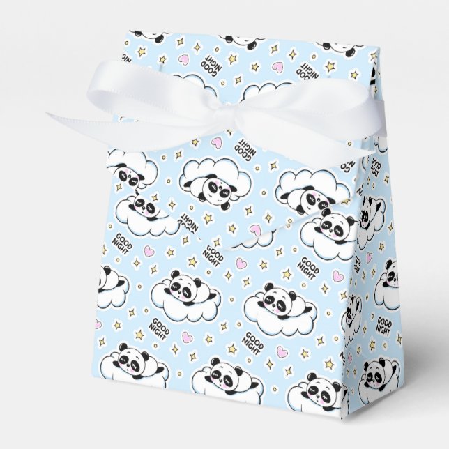 Goodnight Sleeping Panda Bear Favor Boxes (Front Side)